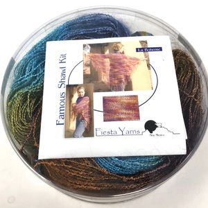 FIESTA YARNS knitting yarn shawl kit NWOT